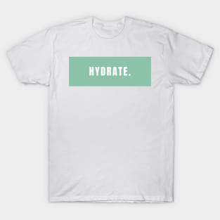 Hydrate, Minimalistic Mint Design T-Shirt